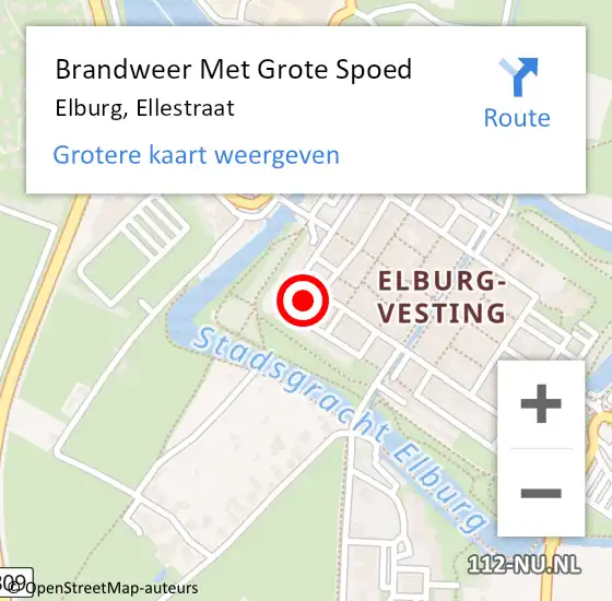 Locatie op kaart van de 112 melding: Brandweer Met Grote Spoed Naar Elburg, Ellestraat op 19 december 2017 11:06