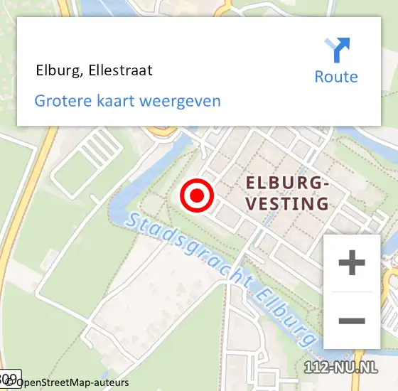 Locatie op kaart van de 112 melding:  Elburg, Ellestraat op 19 december 2017 11:08