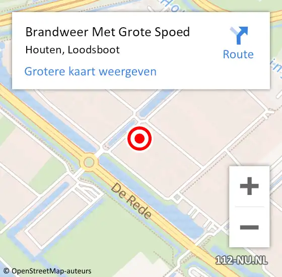 Locatie op kaart van de 112 melding: Brandweer Met Grote Spoed Naar Houten, Loodsboot op 19 december 2017 13:15