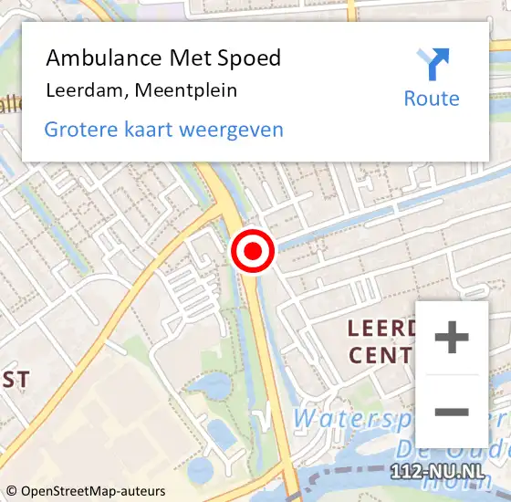 Locatie op kaart van de 112 melding: Ambulance Met Spoed Naar Leerdam, Meentplein op 19 december 2017 13:39