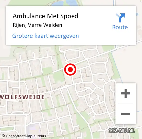 Locatie op kaart van de 112 melding: Ambulance Met Spoed Naar Rijen, Verre Weiden op 19 december 2017 14:38