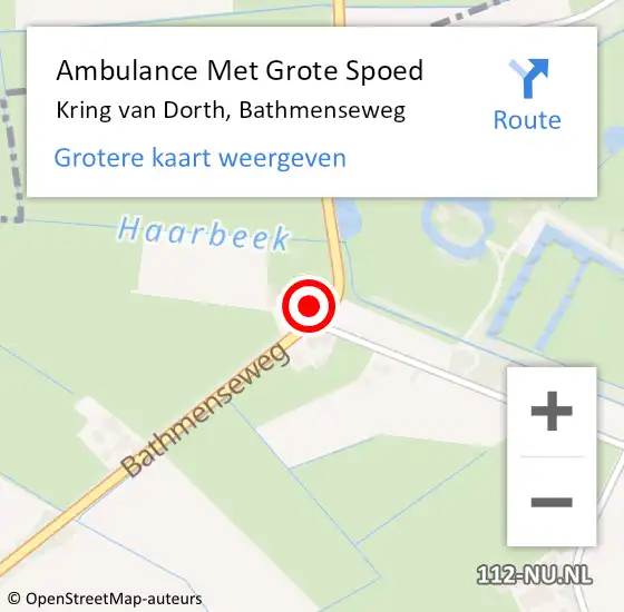 Locatie op kaart van de 112 melding: Ambulance Met Grote Spoed Naar Kring van Dorth, Bathmenseweg op 19 december 2017 15:16