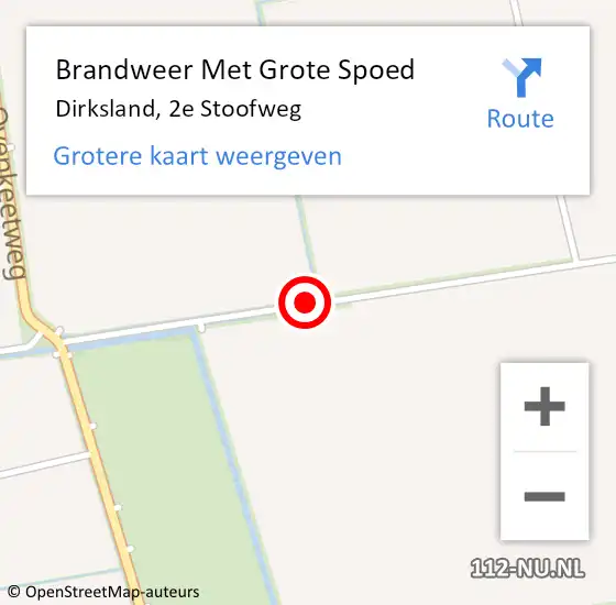 Locatie op kaart van de 112 melding: Brandweer Met Grote Spoed Naar Dirksland, 2e Stoofweg op 19 december 2017 18:08