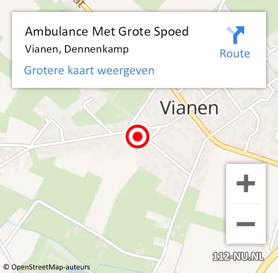 Locatie op kaart van de 112 melding: Ambulance Met Grote Spoed Naar Vianen, Dennenkamp op 22 september 2013 01:10