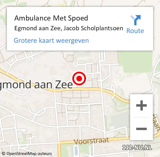 Locatie op kaart van de 112 melding: Ambulance Met Spoed Naar Egmond aan Zee, Jacob Scholplantsoen op 19 december 2017 20:37