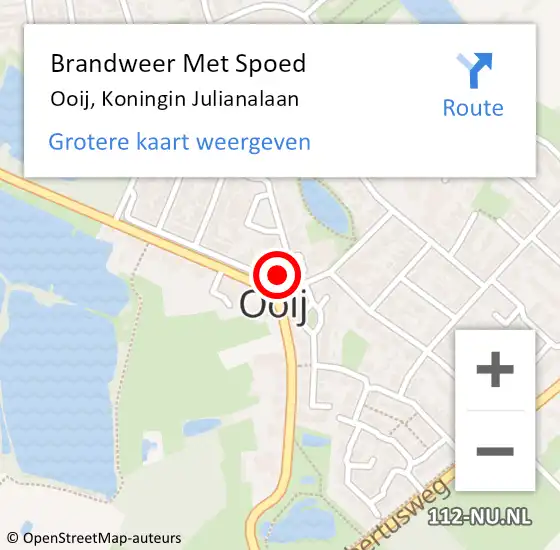 Locatie op kaart van de 112 melding: Brandweer Met Spoed Naar Ooij, Koningin Julianalaan op 19 december 2017 20:59