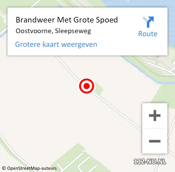 Locatie op kaart van de 112 melding: Brandweer Met Grote Spoed Naar Oostvoorne, Sleepseweg op 22 september 2013 01:12