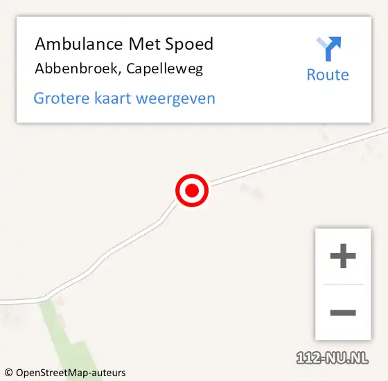 Locatie op kaart van de 112 melding: Ambulance Met Spoed Naar Abbenbroek, Capelleweg op 20 december 2017 00:51