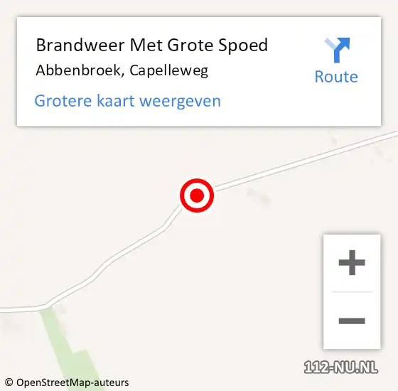 Locatie op kaart van de 112 melding: Brandweer Met Grote Spoed Naar Abbenbroek, Capelleweg op 20 december 2017 00:53