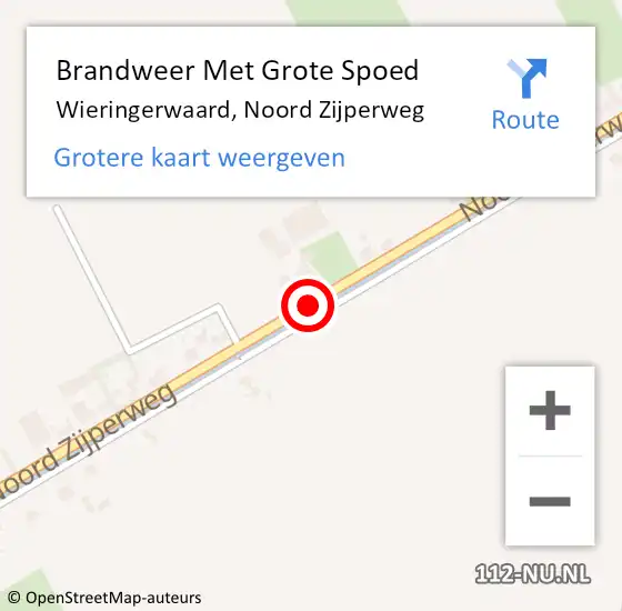 Locatie op kaart van de 112 melding: Brandweer Met Grote Spoed Naar Wieringerwaard, Noord Zijperweg op 20 december 2017 02:46