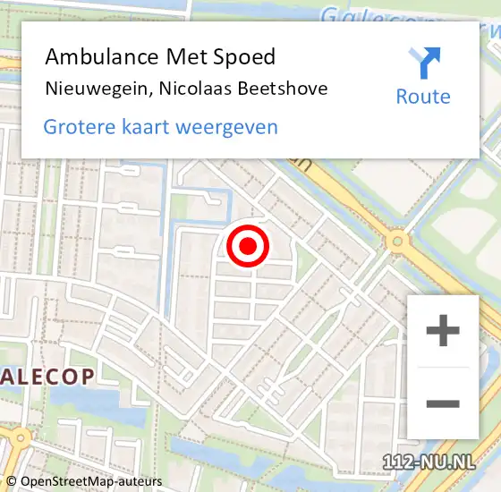 Locatie op kaart van de 112 melding: Ambulance Met Spoed Naar Nieuwegein, Nicolaas Beetshove op 20 december 2017 04:16