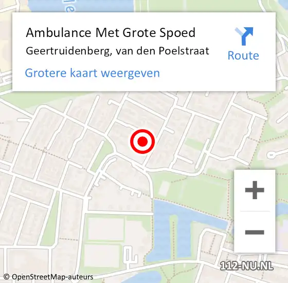 Locatie op kaart van de 112 melding: Ambulance Met Grote Spoed Naar Geertruidenberg, van den Poelstraat op 20 december 2017 05:15