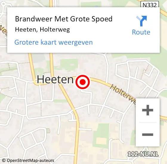 Locatie op kaart van de 112 melding: Brandweer Met Grote Spoed Naar Heeten, Holterweg op 20 december 2017 05:52