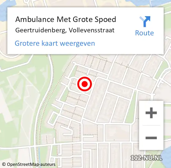 Locatie op kaart van de 112 melding: Ambulance Met Grote Spoed Naar Geertruidenberg, Vollevensstraat op 20 december 2017 06:12