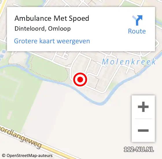 Locatie op kaart van de 112 melding: Ambulance Met Spoed Naar Dinteloord, Omloop op 20 december 2017 06:38