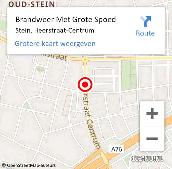 Locatie op kaart van de 112 melding: Brandweer Met Grote Spoed Naar Stein, Heerstraat-Centrum op 20 december 2017 07:17