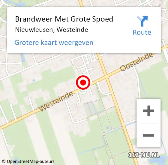 Locatie op kaart van de 112 melding: Brandweer Met Grote Spoed Naar Nieuwleusen, Westeinde op 20 december 2017 08:55