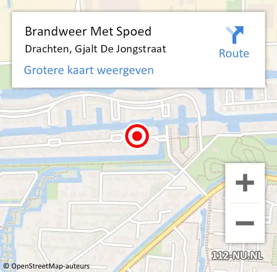 Locatie op kaart van de 112 melding: Brandweer Met Spoed Naar Drachten, Gjalt De Jongstraat op 20 december 2017 09:05