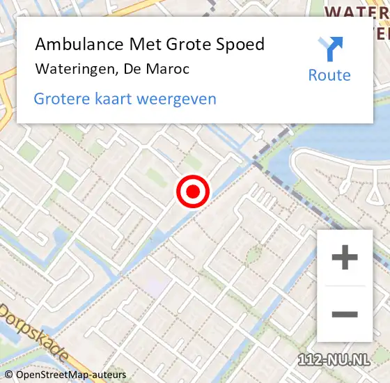 Locatie op kaart van de 112 melding: Ambulance Met Grote Spoed Naar Wateringen, De Maroc op 20 december 2017 10:24