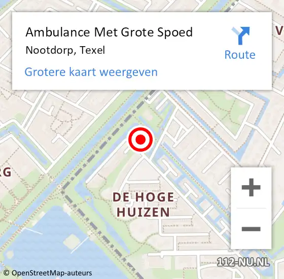 Locatie op kaart van de 112 melding: Ambulance Met Grote Spoed Naar Nootdorp, Texel op 20 december 2017 11:35