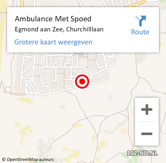 Locatie op kaart van de 112 melding: Ambulance Met Spoed Naar Egmond aan Zee, Churchilllaan op 20 december 2017 14:10