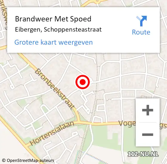 Locatie op kaart van de 112 melding: Brandweer Met Spoed Naar Eibergen, Schoppensteastraat op 20 december 2017 15:39