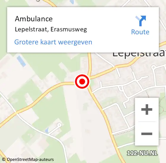 Locatie op kaart van de 112 melding: Ambulance Lepelstraat, Erasmusweg op 20 december 2017 17:33