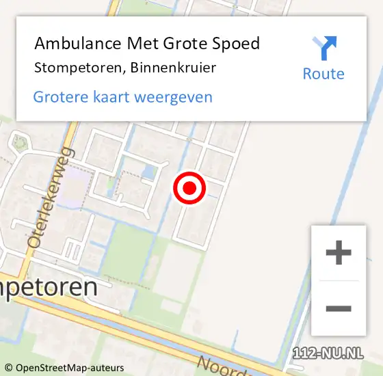 Locatie op kaart van de 112 melding: Ambulance Met Grote Spoed Naar Stompetoren, Binnenkruier op 20 december 2017 19:25