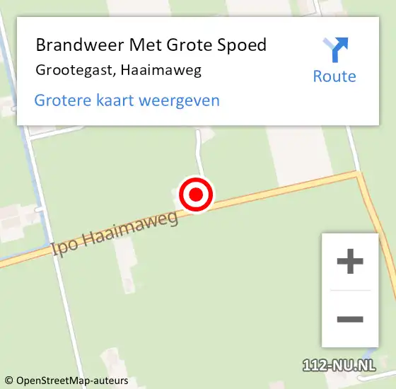 Locatie op kaart van de 112 melding: Brandweer Met Grote Spoed Naar Grootegast, Haaimaweg op 20 december 2017 22:35