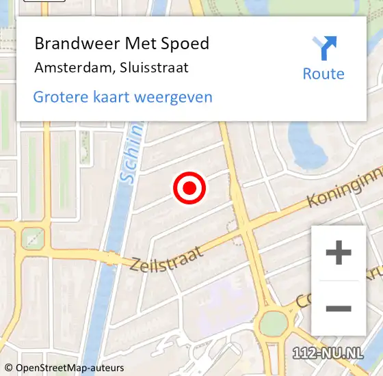 Locatie op kaart van de 112 melding: Brandweer Met Spoed Naar Amsterdam, Sluisstraat op 20 december 2017 23:33