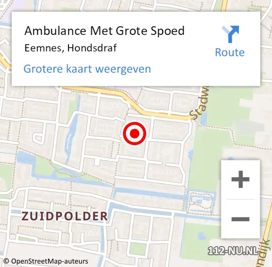 Locatie op kaart van de 112 melding: Ambulance Met Grote Spoed Naar Eemnes, Hondsdraf op 21 december 2017 04:16