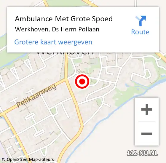 Locatie op kaart van de 112 melding: Ambulance Met Grote Spoed Naar Werkhoven, Ds Herm Pollaan op 21 december 2017 07:50