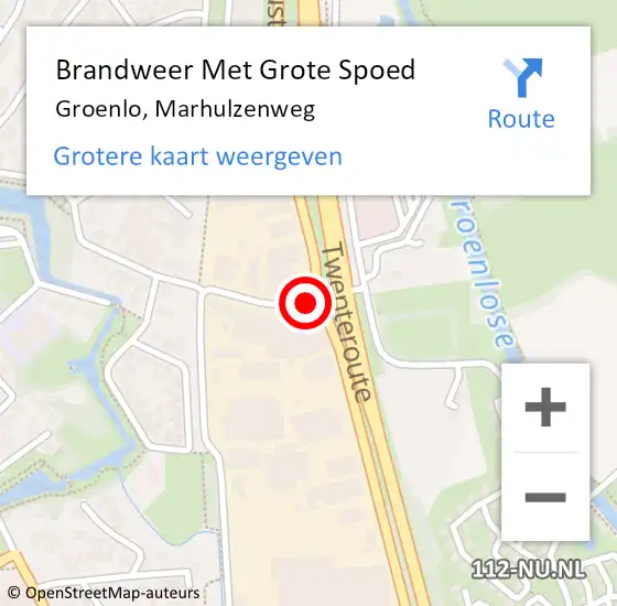 Locatie op kaart van de 112 melding: Brandweer Met Grote Spoed Naar Groenlo, Marhulzenweg op 21 december 2017 08:53