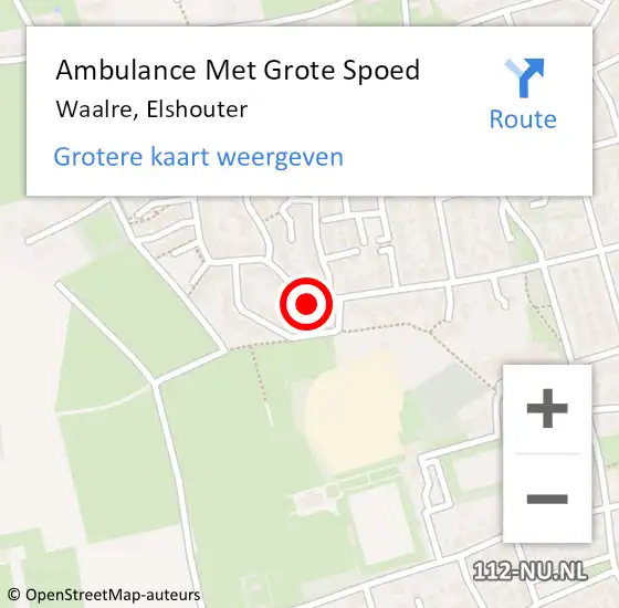 Locatie op kaart van de 112 melding: Ambulance Met Grote Spoed Naar Waalre, Elshouter op 21 december 2017 09:29