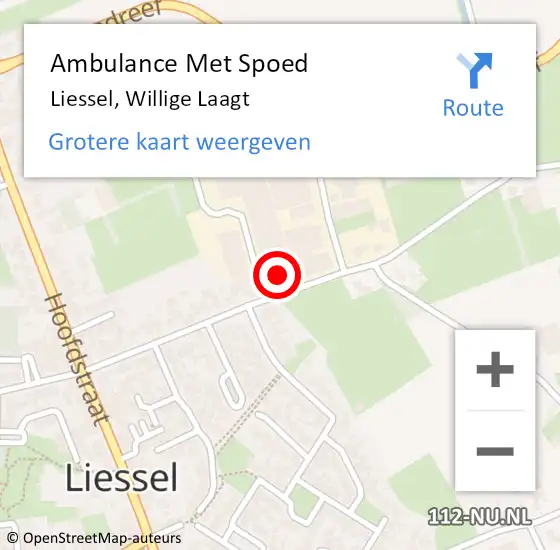 Locatie op kaart van de 112 melding: Ambulance Met Spoed Naar Liessel, Willige Laagt op 21 december 2017 09:54