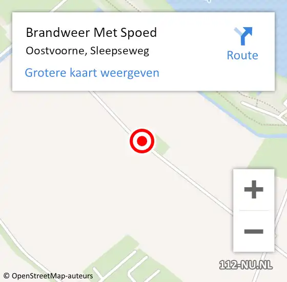 Locatie op kaart van de 112 melding: Brandweer Met Spoed Naar Oostvoorne, Sleepseweg op 22 september 2013 01:46