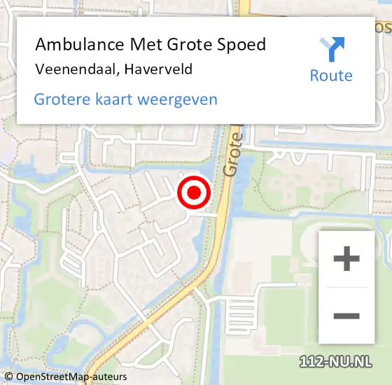 Locatie op kaart van de 112 melding: Ambulance Met Grote Spoed Naar Veenendaal, Haverveld op 21 december 2017 13:58