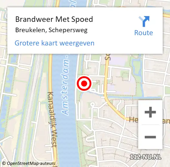 Locatie op kaart van de 112 melding: Brandweer Met Spoed Naar Breukelen, Schepersweg op 21 december 2017 14:28