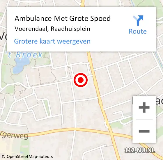 Locatie op kaart van de 112 melding: Ambulance Met Grote Spoed Naar Voerendaal, Raadhuisplein op 10 februari 2014 16:15