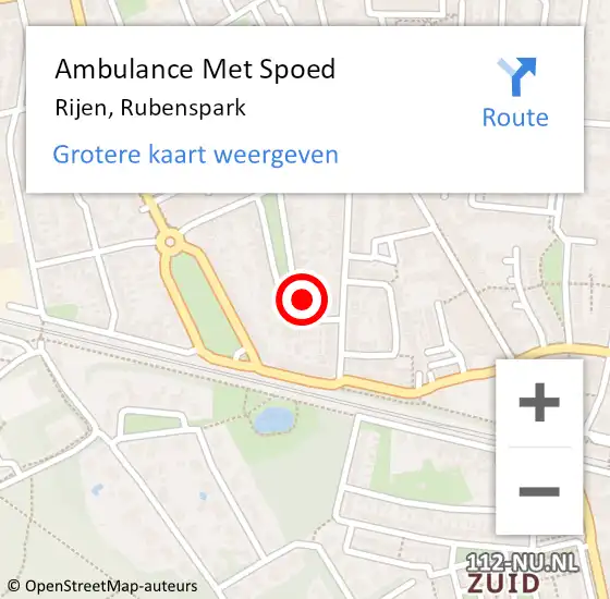 Locatie op kaart van de 112 melding: Ambulance Met Spoed Naar Rijen, Rubenspark op 21 december 2017 14:43