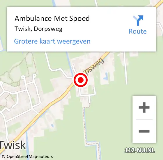 Locatie op kaart van de 112 melding: Ambulance Met Spoed Naar Twisk, Dorpsweg op 21 december 2017 14:47