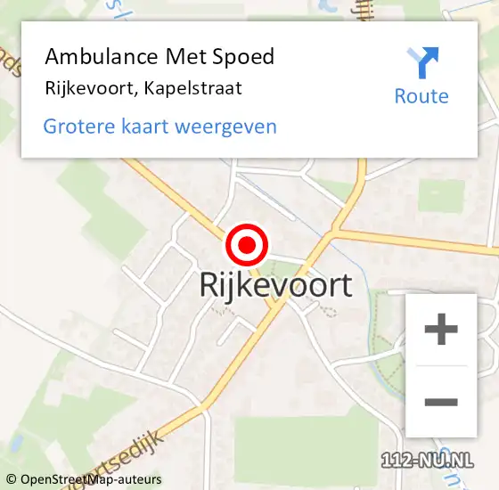 Locatie op kaart van de 112 melding: Ambulance Met Spoed Naar Rijkevoort, Kapelstraat op 21 december 2017 15:08