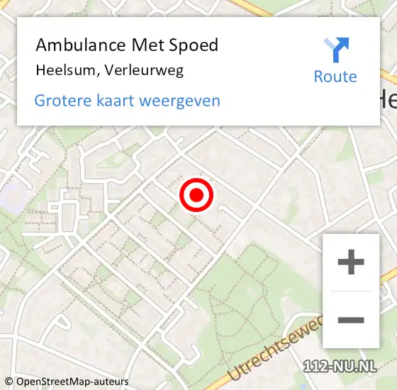 Locatie op kaart van de 112 melding: Ambulance Met Spoed Naar Heelsum, Verleurweg op 21 december 2017 16:02