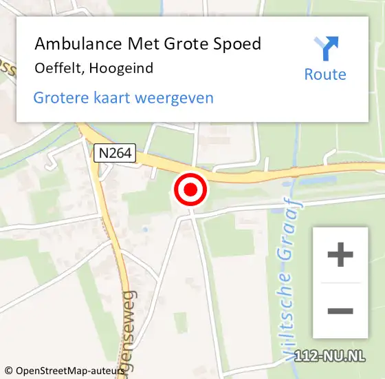 Locatie op kaart van de 112 melding: Ambulance Met Grote Spoed Naar Oeffelt, Hoogeind op 21 december 2017 16:18