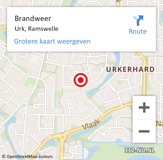 Locatie op kaart van de 112 melding: Brandweer Urk, Ramswelle op 21 december 2017 17:05