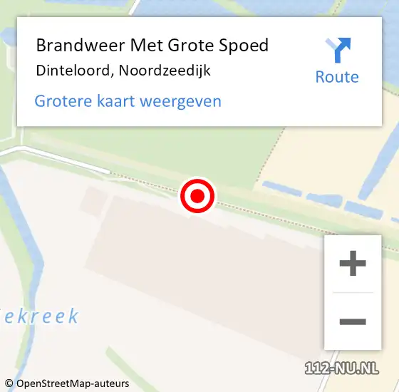 Locatie op kaart van de 112 melding: Brandweer Met Grote Spoed Naar Dinteloord, Noordzeedijk op 21 december 2017 17:29