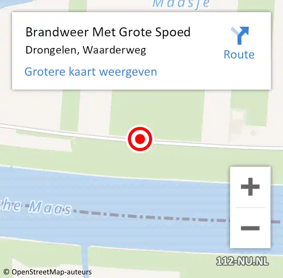 Locatie op kaart van de 112 melding: Brandweer Met Grote Spoed Naar Drongelen, Waarderweg op 21 december 2017 19:18