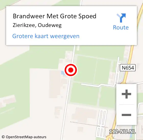 Locatie op kaart van de 112 melding: Brandweer Met Grote Spoed Naar Zierikzee, Oudeweg op 21 december 2017 20:00