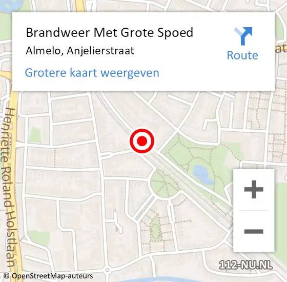 Locatie op kaart van de 112 melding: Brandweer Met Grote Spoed Naar Almelo, Anjelierstraat op 21 december 2017 20:42