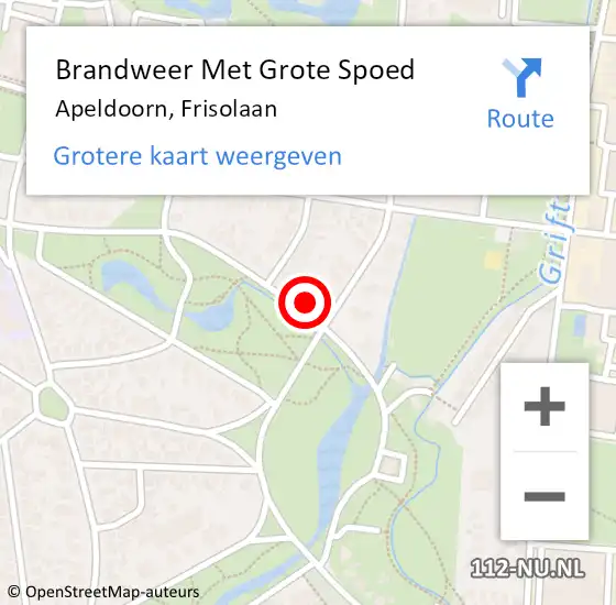 Locatie op kaart van de 112 melding: Brandweer Met Grote Spoed Naar Apeldoorn, Frisolaan op 21 december 2017 20:47